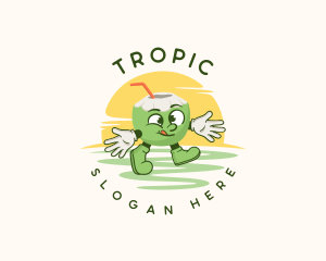 Coconut Juice Drink logo design