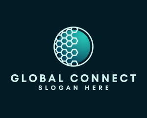 International - Hexagon International Globe logo design