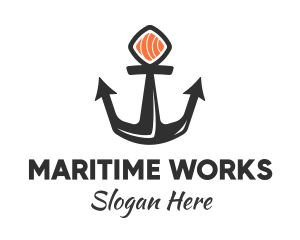 Sushi Sashimi Anchor logo design