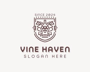 Wine Grapes Winery logo design