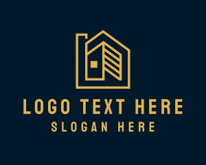 Builder - Geometric House Real Estate logo design