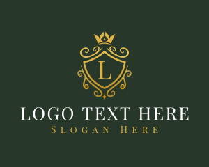 Valued - Luxury Crown Shield logo design