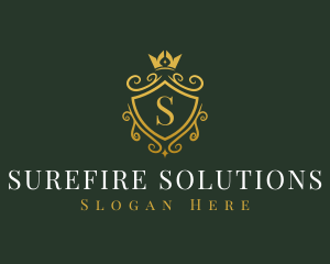 Luxury Crown Shield logo design