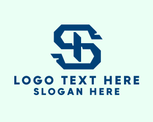Factory - Blue Mechanical Letter S logo design