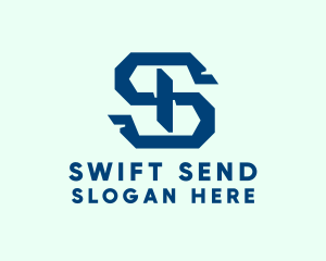 Blue Mechanical Letter S logo design