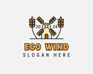 Windmill - Organic Wheat Windmill logo design