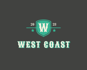 West - Cowboy Shield Badge logo design