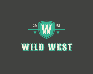 Cowboy Shield Badge logo design