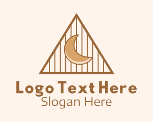 Nighttime - Brown Moon Triangle logo design