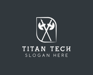 Titan - Double Battle Axe logo design