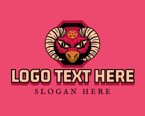 Myth - Demon Horn Pentagram Gaming Mascot logo design