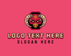 Mascot - Demon Horn Pentagram logo design