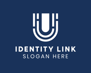 Identification - Fingerprint Scanner Letter U logo design