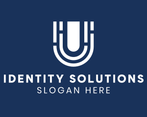 Identification - Fingerprint Scanner Letter U logo design