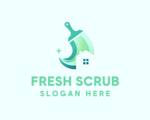 Scrub - House Brush Cleaning logo design