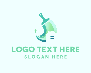 Disinfect - House Brush Cleaning logo design