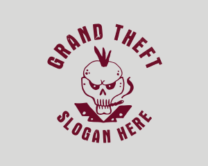 Bar - Cigarette Punk Skull logo design