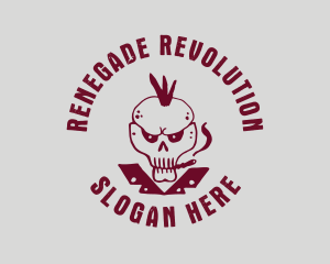 Rebel - Cigarette Punk Skull logo design