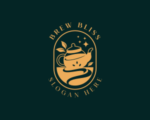 Brew - Tea Leaf Kettle logo design
