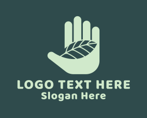 Sustainable - Botanical Leaf Hand logo design