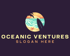 Tropical Beach Vacation logo design