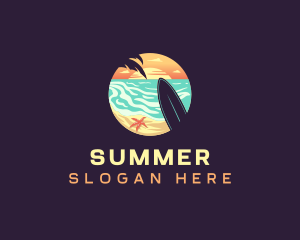 Tropical Beach Vacation logo design