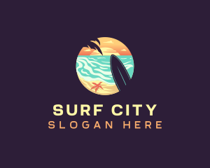 Tropical Beach Vacation logo design