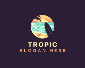 Tropical Beach Vacation logo design