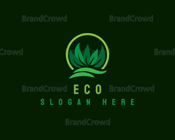 Lawn Grass Leaves Logo