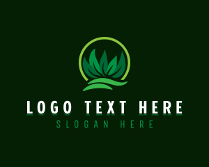 Farming - Lawn Grass Leaves logo design