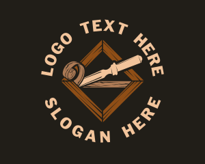 Wood - Wood Carving Chisel logo design