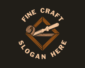 Wood Carving Chisel logo design