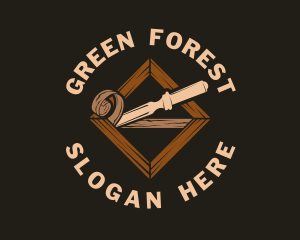 Wood Carving Chisel logo design