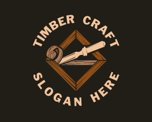 Wood Carving Chisel logo design