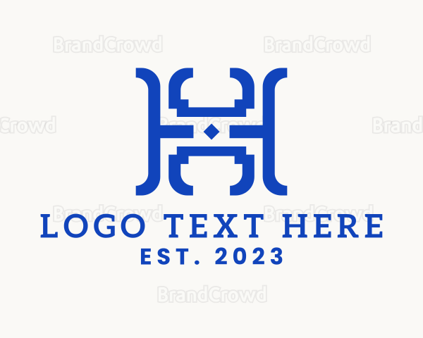Greek Restaurant Letter H Logo