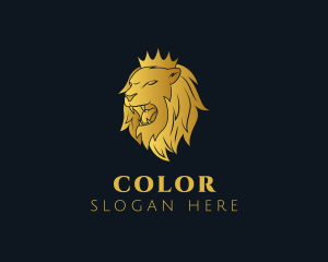 Golden - Gold Angry Lion logo design