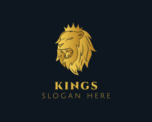 Gold Angry Lion logo design