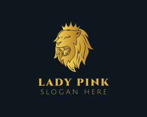 Wild - Gold Angry Lion logo design