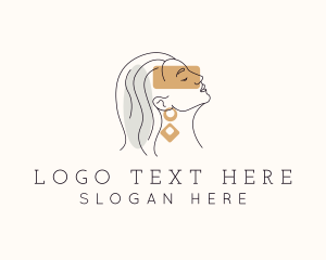 Jeweler - Lady Beauty Earring logo design
