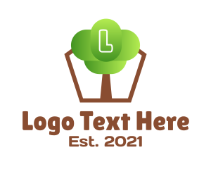 Letter Mark - Gradient Tree Letter logo design