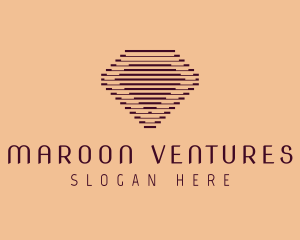 Maroon - Diamond Line Illusion logo design