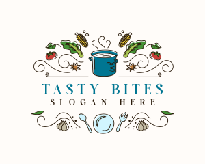 Restaurant Food Recipe Cooking logo design