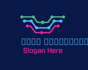 Online - Colorful Technology Circuit logo design