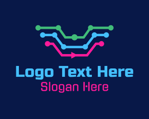 System - Colorful Technology Circuit logo design