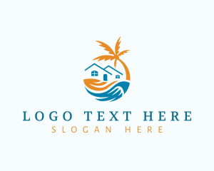Palm Tree - Tropical Beach House logo design