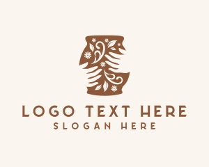 Crafting - Floral Handmade Pottery logo design