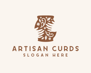 Floral Handmade Pottery logo design