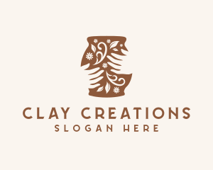 Pottery - Floral Handmade Pottery logo design