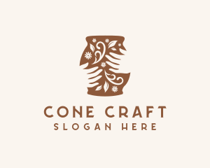 Floral Handmade Pottery logo design