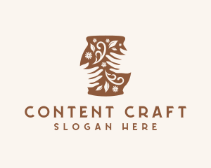 Floral Handmade Pottery logo design